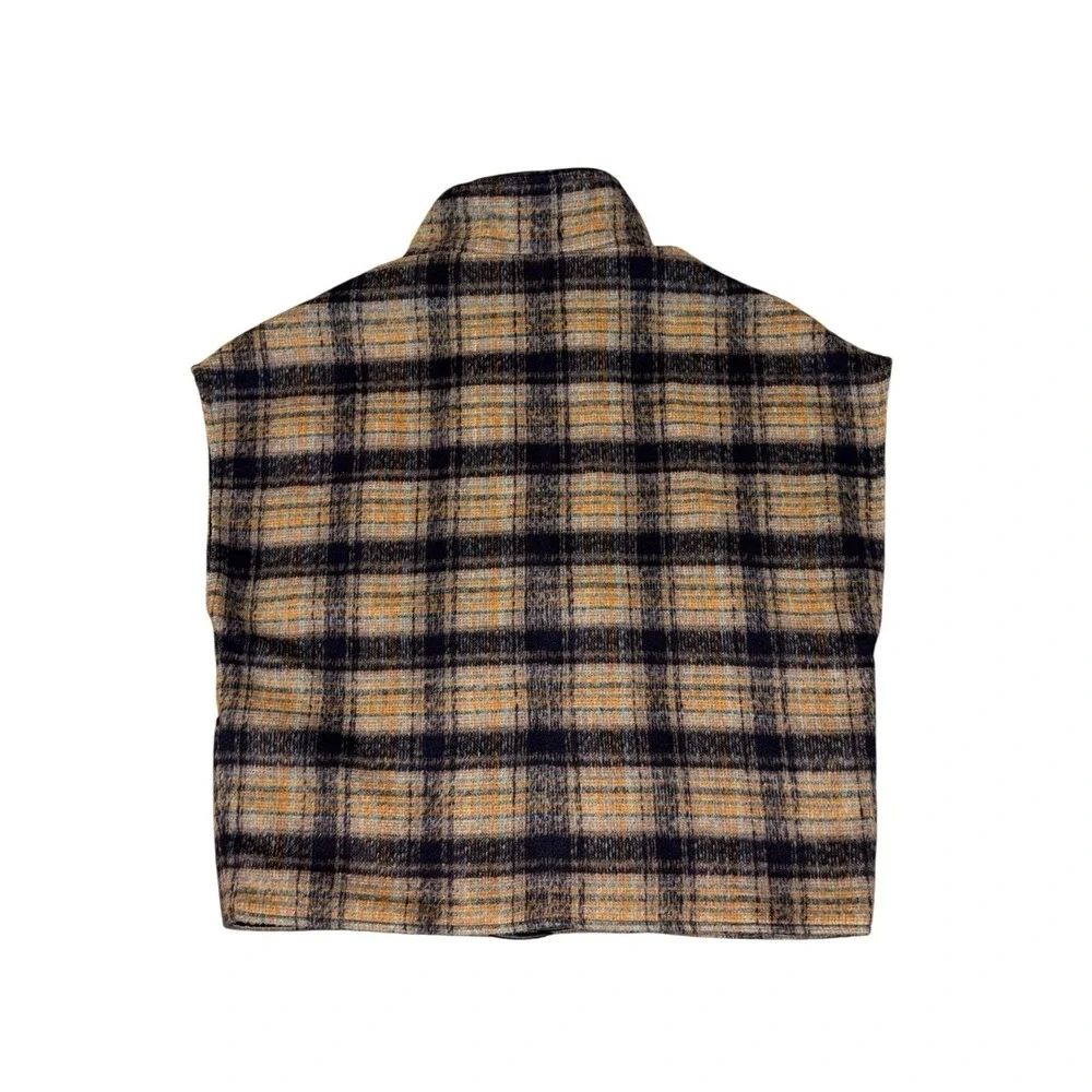 Andersen & Lauth Anthropologie Plaid Flannel Jacket‎ Vest OVERSIZED  One Size